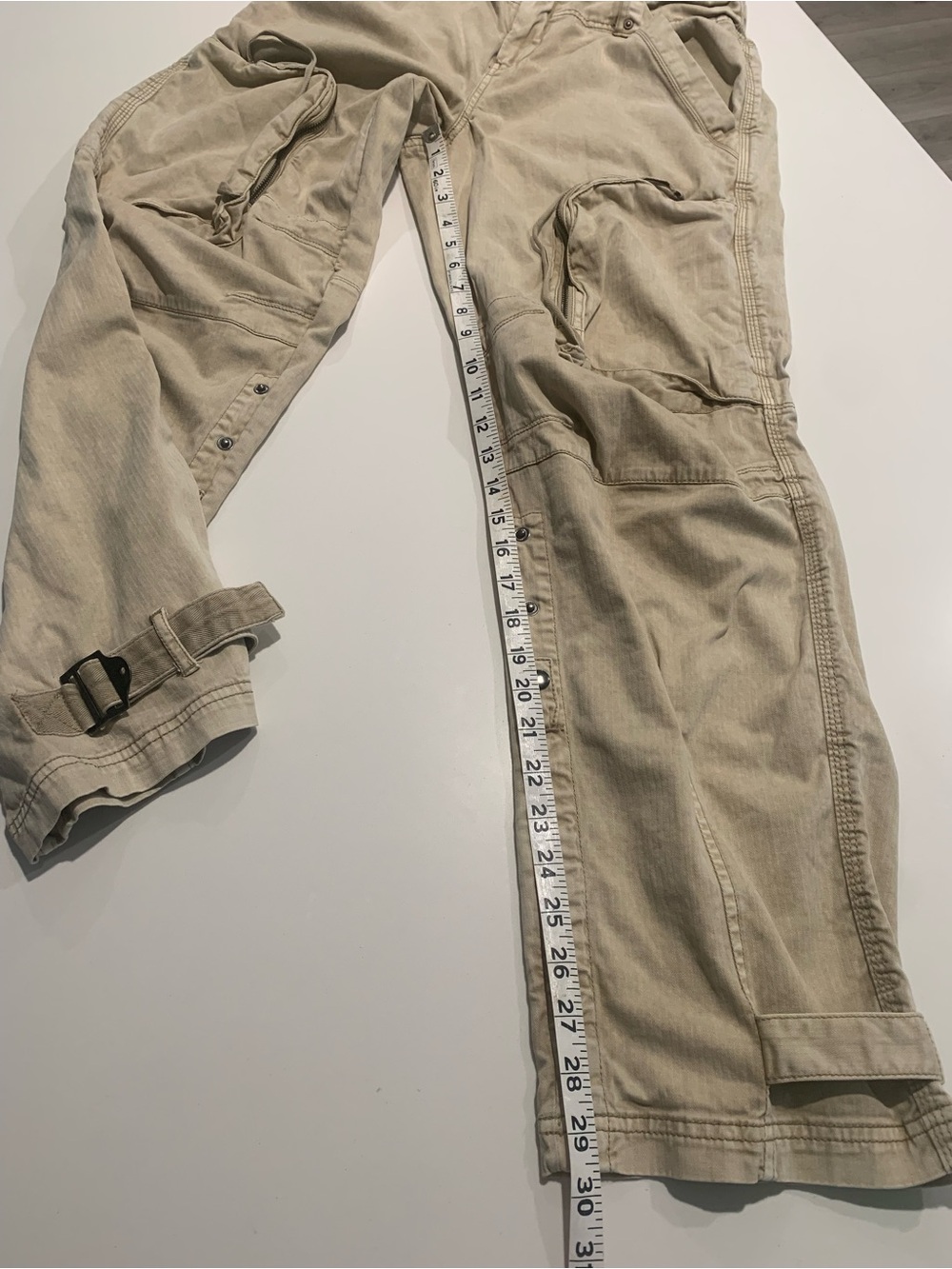 We The Free Can’t Compare Slouch Khaki Cargo Utility Pants Streetwear Gorpcore S - Picture 14 of 16